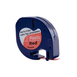 Nastro Compatibile Letratag in plastica Rosso 91203, S0721630 DYMO Conf.1