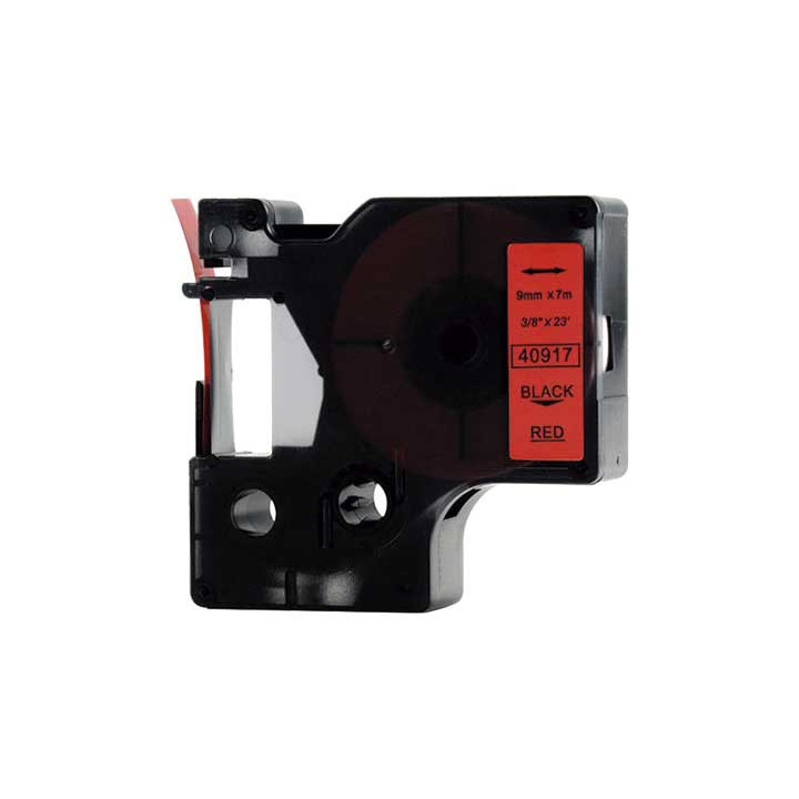 Nastro Compatibile (9mm x 7mt) Nero/Rosso 40917, S0720720 DYMO Conf.1