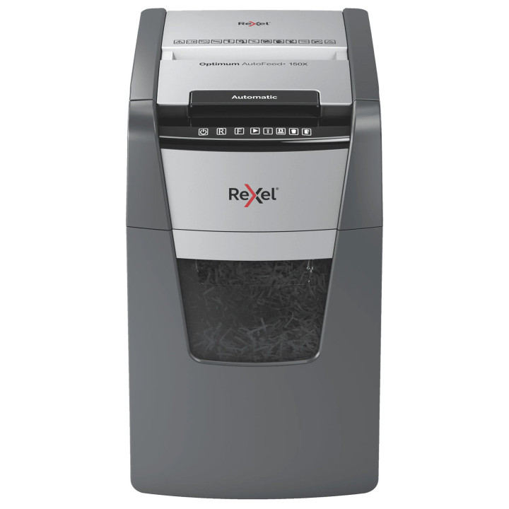 Distruggidocumenti Automatico Rexel Optimum AutoFeed+ 150X con taglio a frammenti - 4x28mm - 44 l (2020150XEU) 2020150XEU Conf.1